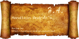 Hendlein András névjegykártya